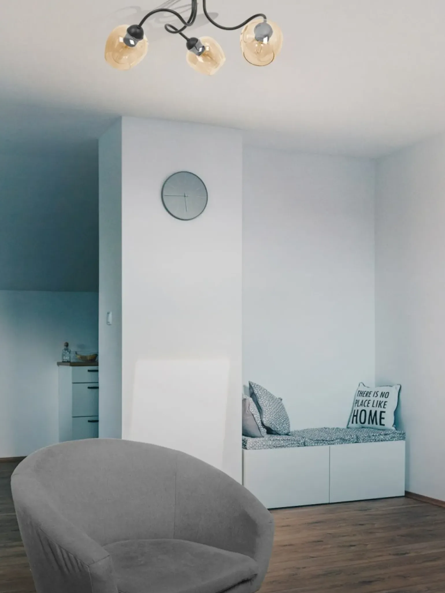 Best Potrójna lampa sufitowa z bursztynowymi kloszami K-5190 z serii DIUNA Żyrandole Nowoczesne