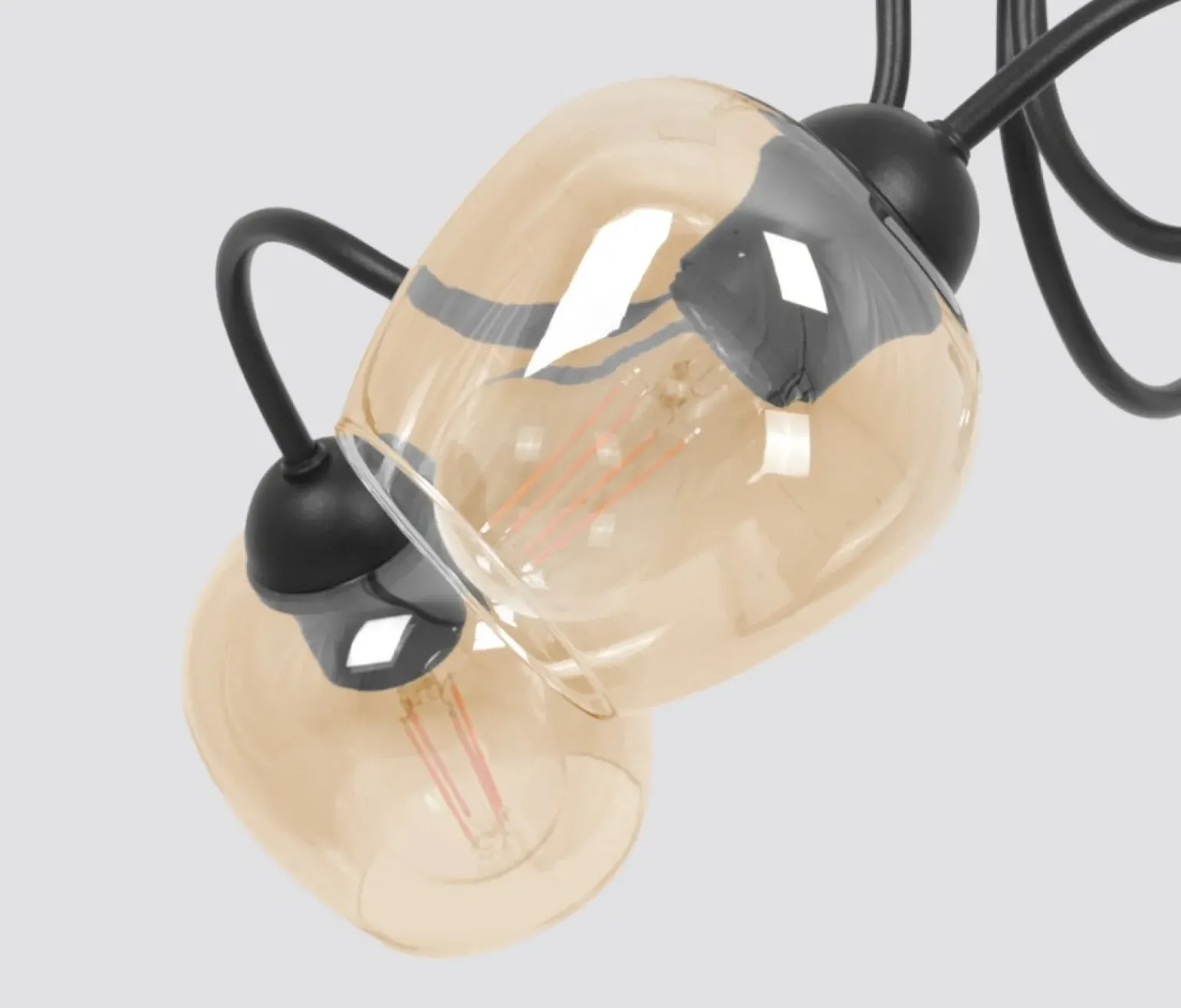 Best Potrójna lampa sufitowa z bursztynowymi kloszami K-5190 z serii DIUNA Żyrandole Nowoczesne