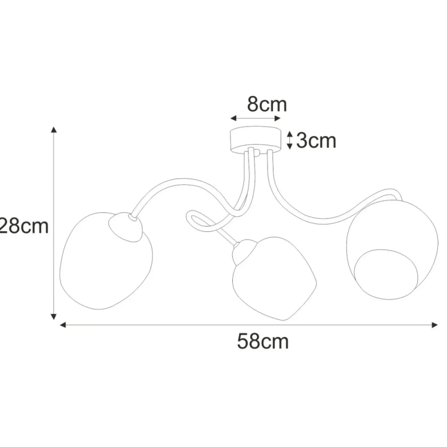 Best Potrójna lampa sufitowa z bursztynowymi kloszami K-5190 z serii DIUNA Żyrandole Nowoczesne