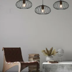 Sale Potrójna lampa wisząca, brązowe elementy MLP7960 z serii MERIDIANO | Kaja Oświet Żyrandole Nowoczesne