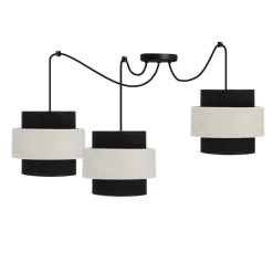 Outlet Potrójna lampa wisząca do salonu, z abażurami 33-17864 z serii BENETA | Kaja Ośw Żyrandole Nowoczesne