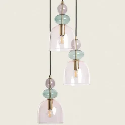 Cheap Potrójna lampa wisząca, kolorowe klosze ABR-3KOLOK-F KOLORENO | Kaja Żyrandole Nowoczesne