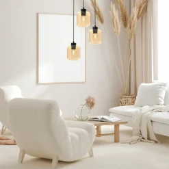 Store Potrójna lampa wisząca, kremowe klosze MLP8372 SOMBRA | Kaja Żyrandole Nowoczesne