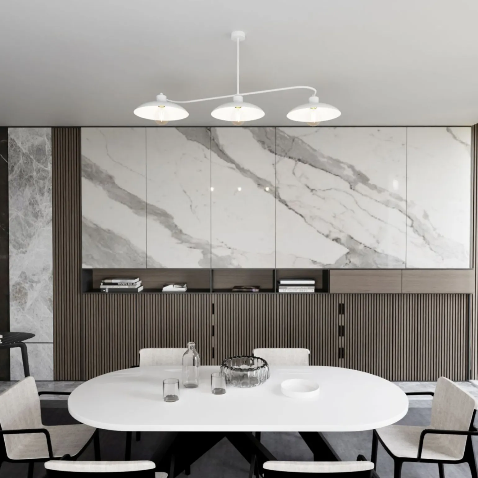 Sklep Kaja Potrójna lampa wisząca nad wyspę 1354/3 FOSTER 3 WHITE | Kaja