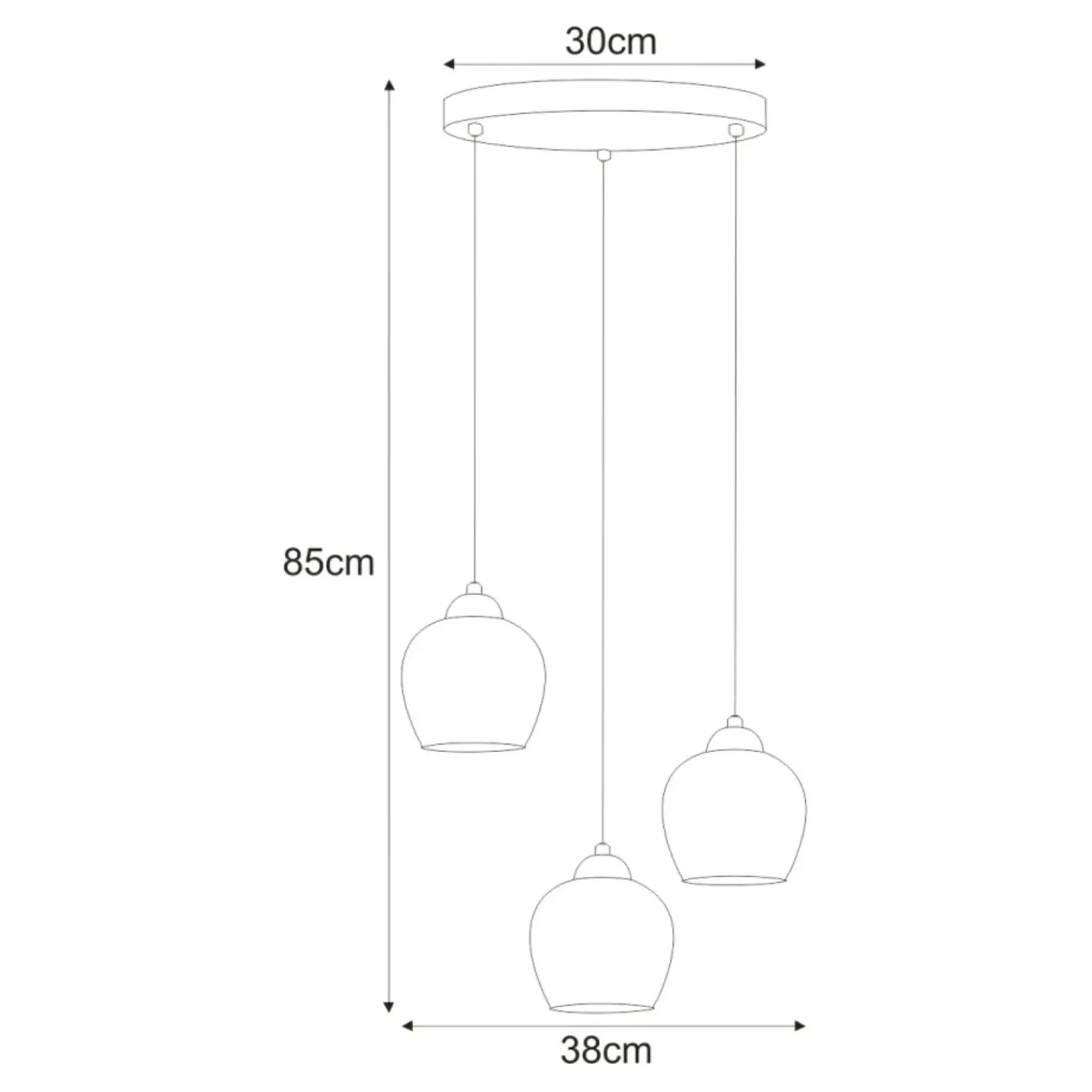 Store Potrójna lampa wisząca, regulowana wysokość K-5601 z serii ABRO Żyrandole Nowoczesne