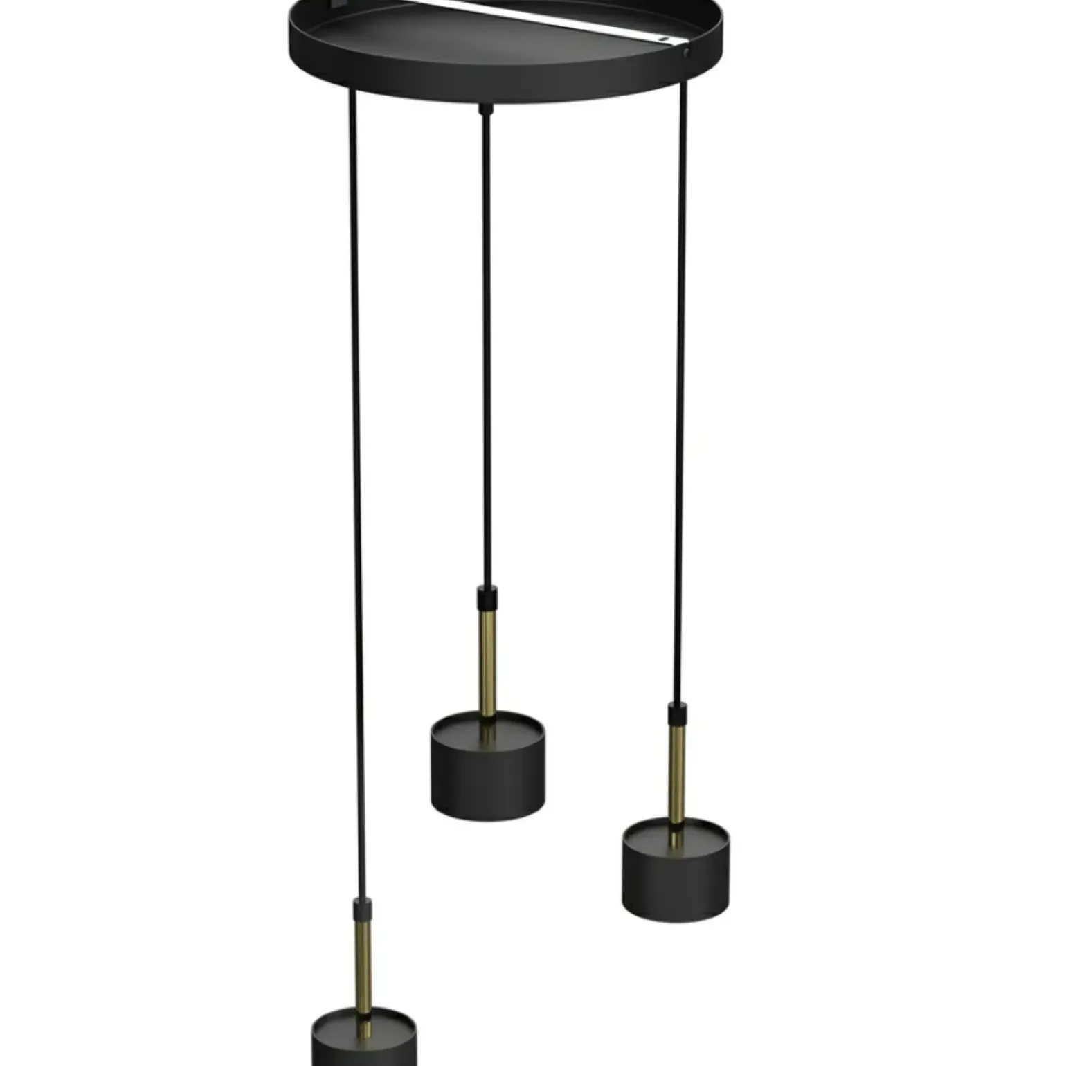Store Potrójna lampa wisząca w czarno-złotym kolorze MLP7762 z serii ARENA | Kaja Oświ Żyrandole Nowoczesne