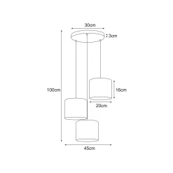Sklep Kaja Potrójna lampa wisząca, w kolorze czerni i złota K-5202 z serii NICEA