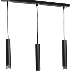 Flash Sale Potrójna lampa wisząca z czarnymi tubami MLP6232 z serii DANI | Kaja Oświetlenie Żyrandole Nowoczesne