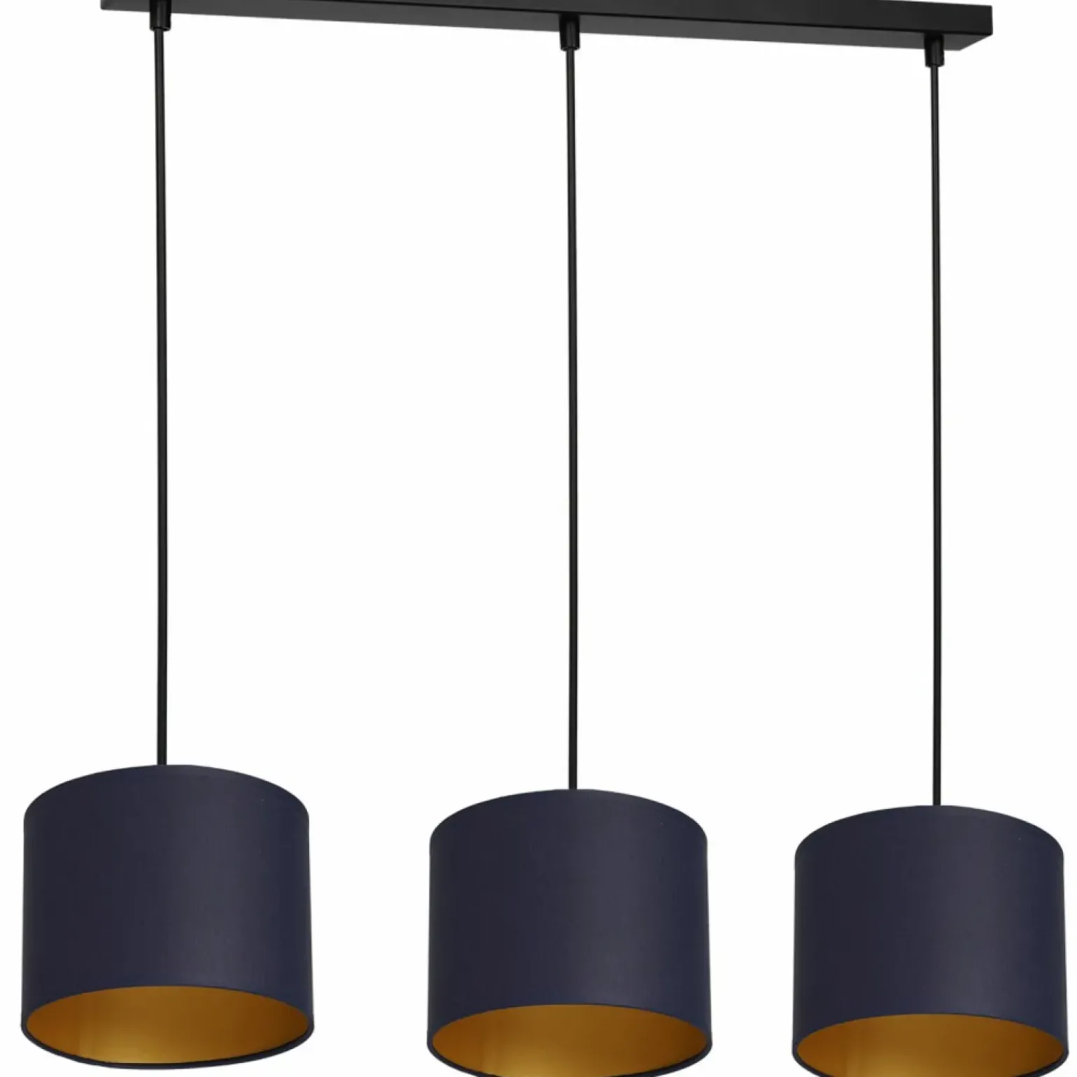 Outlet Potrójna lampa wisząca z granatowymi abażurami LX 3569 z serii ARDEN Żyrandole Nowoczesne