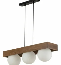 Clearance Potrójna lampa wisząca z ozdobnym drewnem SIG 33665 z serii BLOOM Żyrandole Nowoczesne
