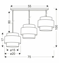 Online Potrójna lampa wisząca ze srebrnymi abażurami 33-18441 z serii HARE | Kaja Oświe Żyrandole Nowoczesne