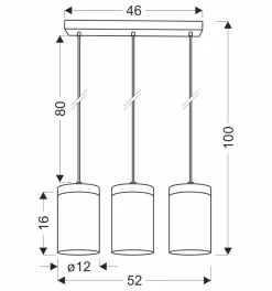 Hot Potrójna lampa wisząca ze szklanymi tubami 33-22004 z serii WELS | Kaja Oświetle Żyrandole Nowoczesne