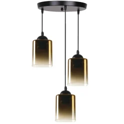 Cheap Potrójna lampa wisząca ze złotymi kloszami 33-21182 z serii SERENA | Kaja Oświet Żyrandole Nowoczesne