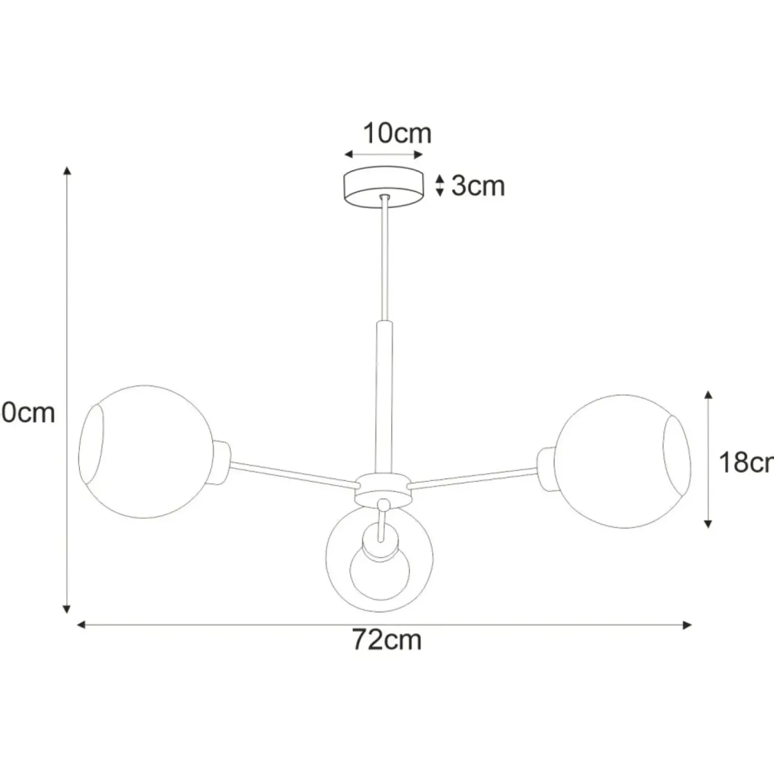 New Potrójna lampa z przezroczystymi kloszami K-4856 LAMBERT | Kaja Żyrandole Nowoczesne