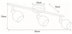 Sklep Kaja Potrójna lampa z ruchomymi kloszami K-C9528/3 AZELA | Kaja Oświetlenie
