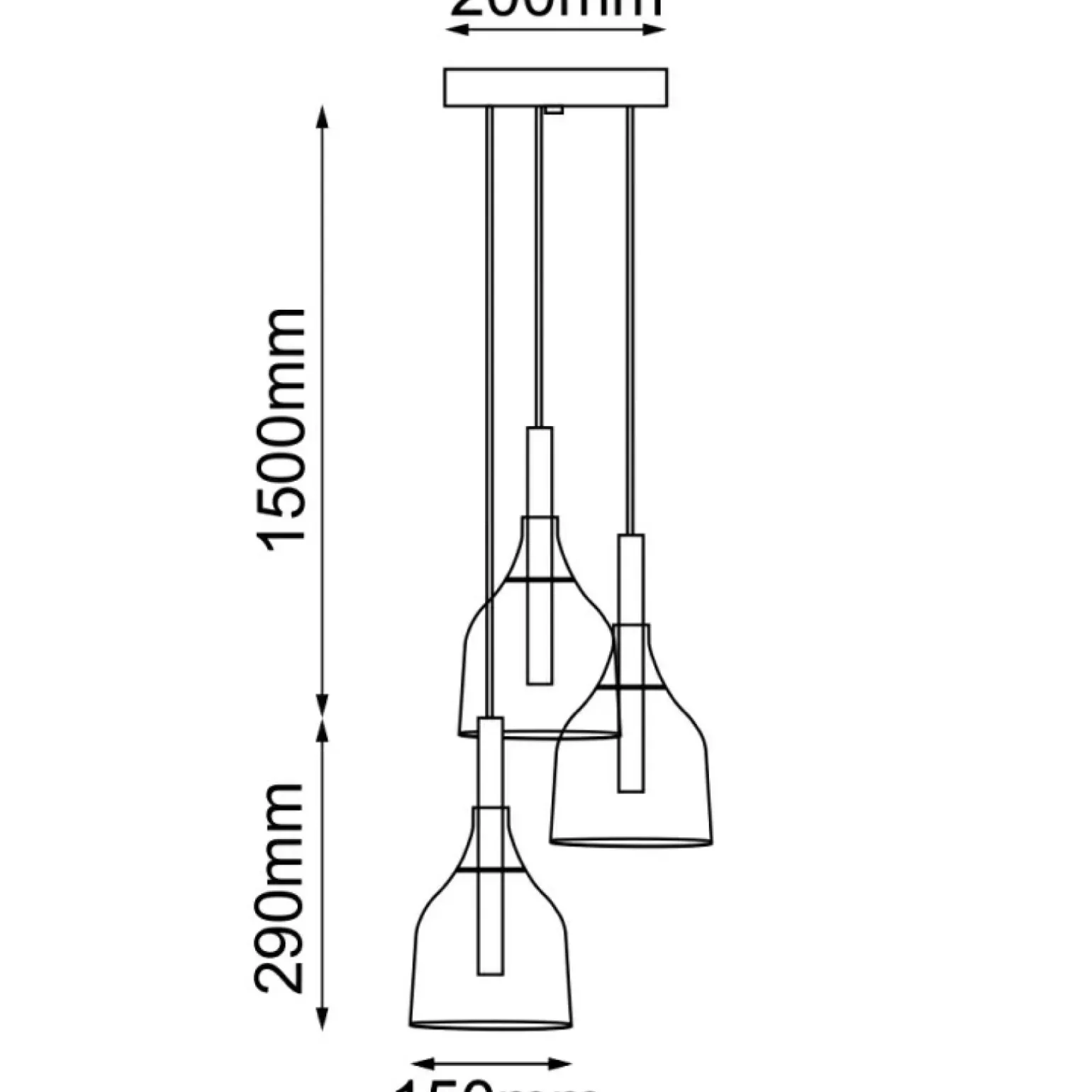 Best Sale Potrójna, subtelna lampa wisząca do salonu ANT 5097 BOTOR | Kaja Żyrandole Nowoczesne