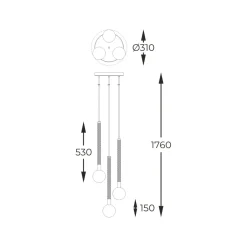 Cheap Potrójna, złota lampa w stylu glamour P0583-03B-2GHF MIDA | Kaja Żyrandole Nowoczesne