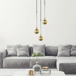 Cheap Potrójna, złota lampa w stylu glamour P0583-03B-2GHF MIDA | Kaja Żyrandole Nowoczesne