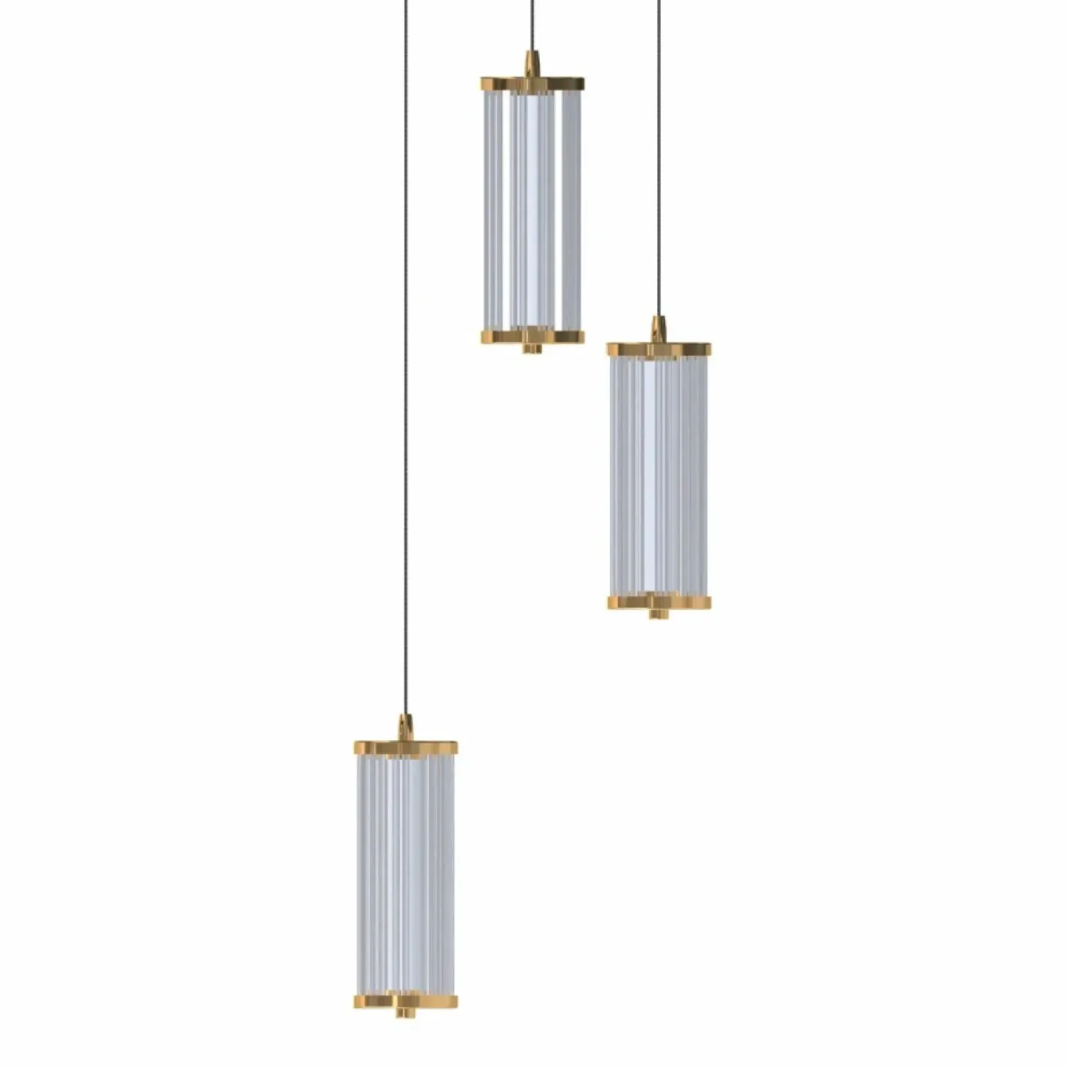 Hot Potrójna, złota lampa wisząca do salonu MD3147-3A-3GT CALLY | Kaja Żyrandole Nowoczesne