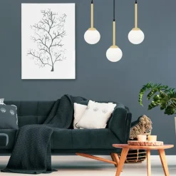 Sale Potrójna, złota lampa wisząca z białymi kloszami MLP4821 z serii PARMA | Kaja Oś Żyrandole Nowoczesne