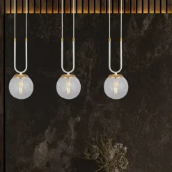 Best Potrójny zwis na listwie, nad wyspę kuchenną 1116/3 GLAM | Kaja Żyrandole Nowoczesne