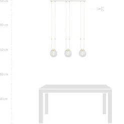 Best Potrójny zwis na listwie, nad wyspę kuchenną 1116/3 GLAM | Kaja Żyrandole Nowoczesne
