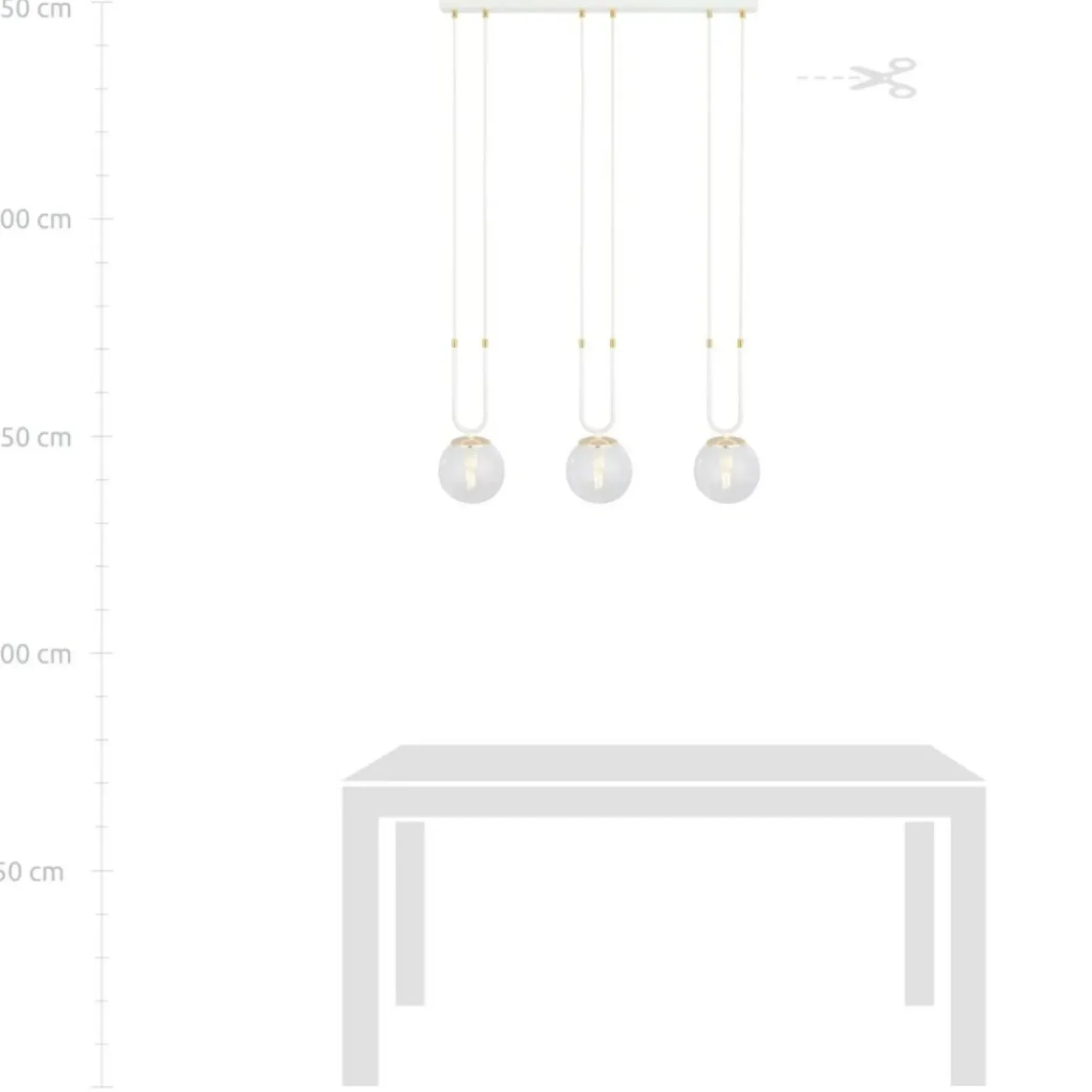 Best Potrójny zwis na listwie, nad wyspę kuchenną 1116/3 GLAM | Kaja Żyrandole Nowoczesne