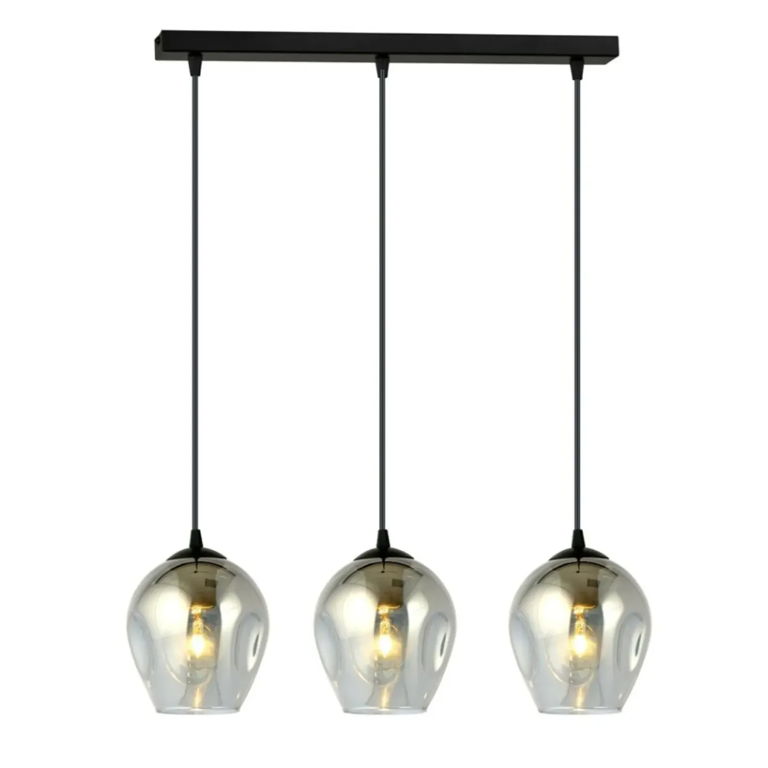 New Potrójny zwis z ciemnymi kloszami na listwie 680/3 ISTAR | Kaja Żyrandole Nowoczesne