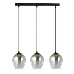 New Potrójny zwis z ciemnymi kloszami na listwie 680/3 ISTAR | Kaja Żyrandole Nowoczesne