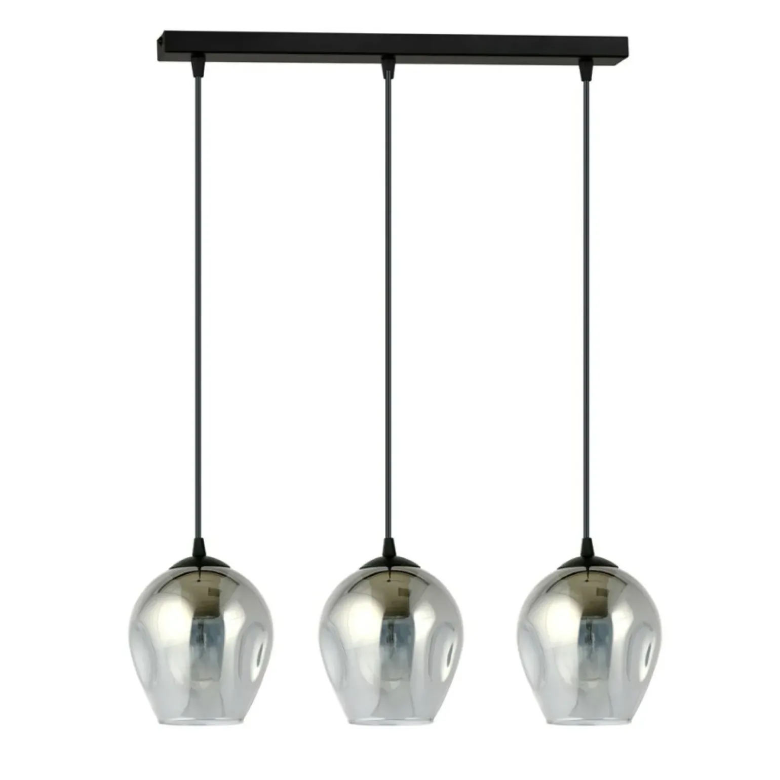 New Potrójny zwis z ciemnymi kloszami na listwie 680/3 ISTAR | Kaja Żyrandole Nowoczesne