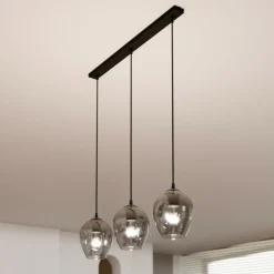 New Potrójny zwis z ciemnymi kloszami na listwie 680/3 ISTAR | Kaja Żyrandole Nowoczesne