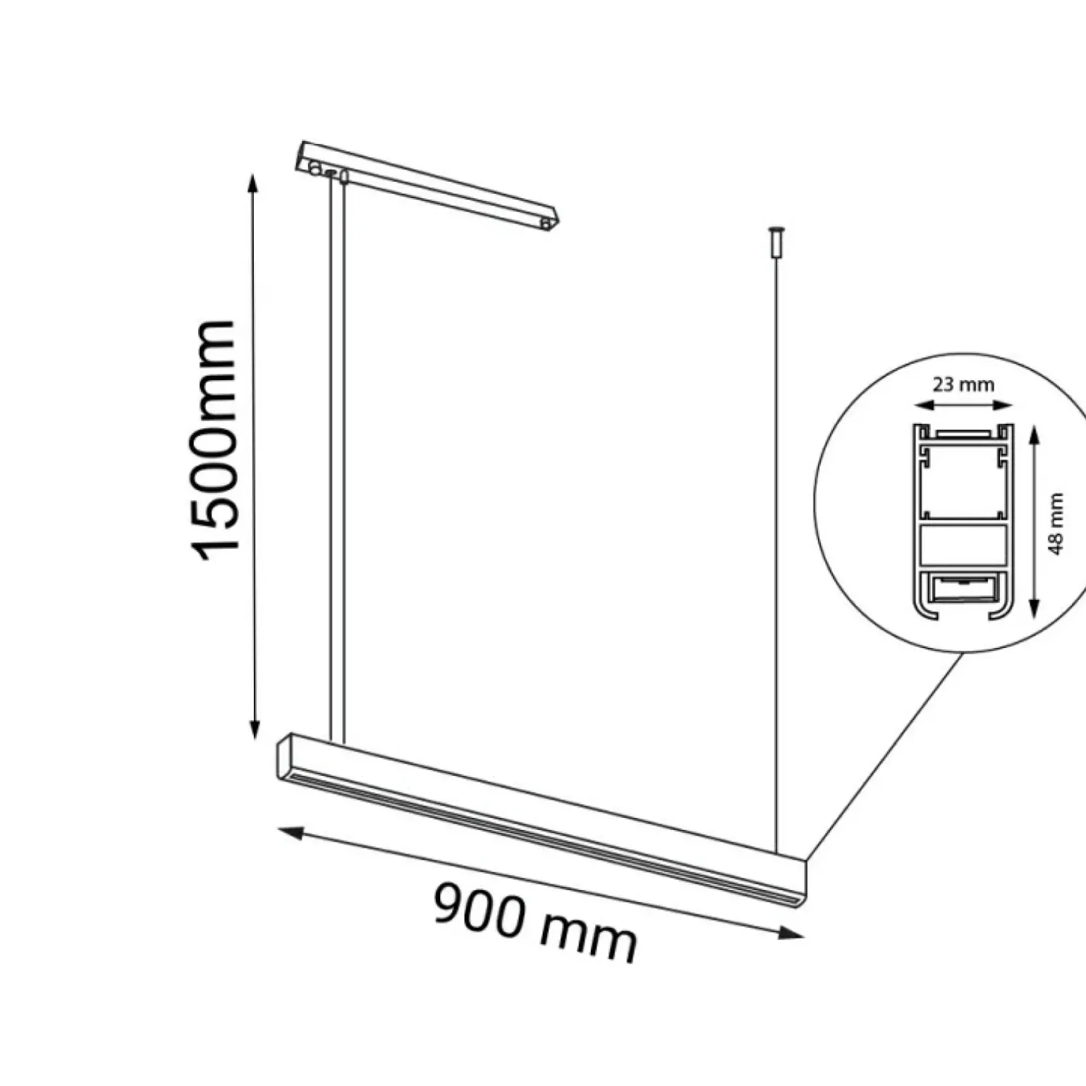 Best Pozioma, czarna lampa wisząca LED 150cm 4000K ANT 8662 ISASEKI | Kaja Żyrandole Nowoczesne