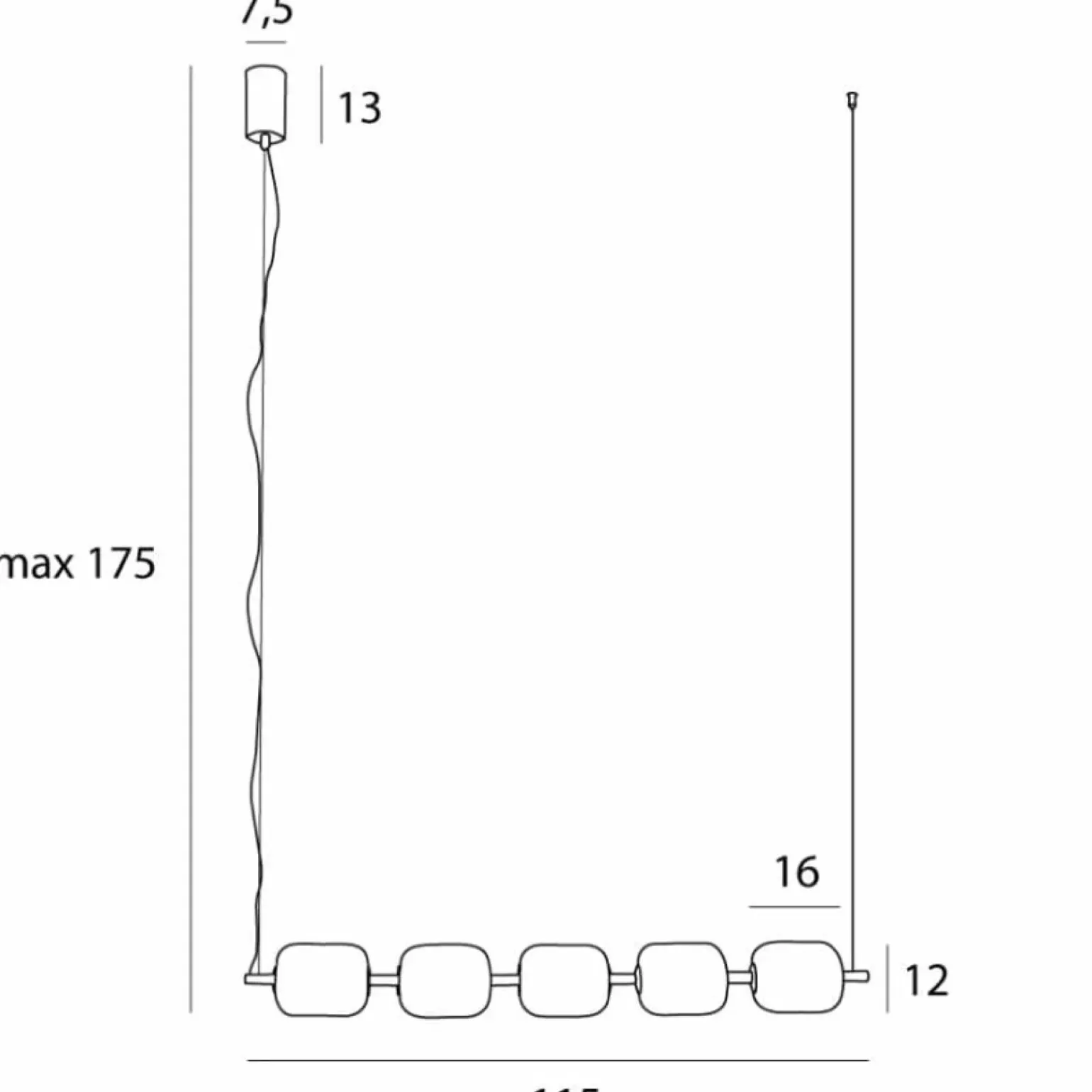 Store Pozioma, ozdobna lampa wisząca LED MX P0535D ELENA | Kaja Oświetlenie Żyrandole Nowoczesne
