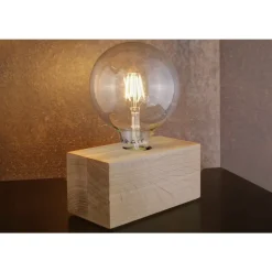 Sklep Kaja Prosta, drewniana lampka stołowa bez klosza 7460174 THEO | Kaja