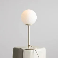 Sklep Kaja Prosta, kremowa lampka stołowa z kloszem 1080B9 PINNE | Kaja