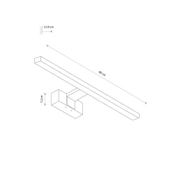 Sklep Kaja Prosta lampa ścienna 80cm LED 15W 4000K 10685 CEZANNE LED | Kaja