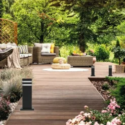 Sklep Kaja Prosta lampa ogrodowa stojąca, czarny słupek EKO0735 VINI | Kaja