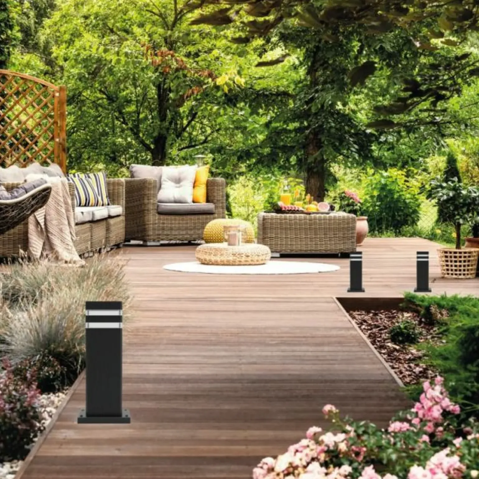 Sklep Kaja Prosta lampa ogrodowa stojąca, czarny słupek EKO0735 VINI | Kaja