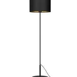 Sklep Kaja Prosta lampa stojąca, czarno-złoty abażur LX 3498 ARDEN | Kaja