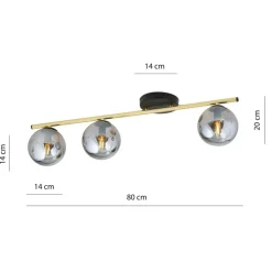 Best Prosta lampa sufitowa z grafitowymi kloszami 1250/3 z serii MONZA Żyrandole Nowoczesne