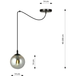 Cheap Prosta lampa wisząca z jedną grafitową kulą 937/1 | Kaja Oświetlenie Żyrandole Nowoczesne