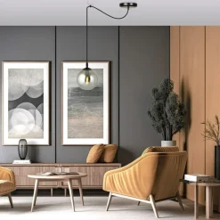 Cheap Prosta lampa wisząca z jedną grafitową kulą 937/1 | Kaja Oświetlenie Żyrandole Nowoczesne