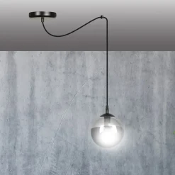 Cheap Prosta lampa wisząca z jedną grafitową kulą 937/1 | Kaja Oświetlenie Żyrandole Nowoczesne