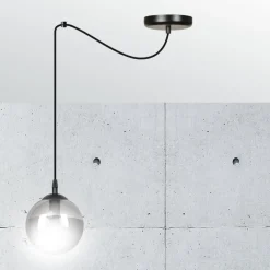 Cheap Prosta lampa wisząca z jedną grafitową kulą 937/1 | Kaja Oświetlenie Żyrandole Nowoczesne