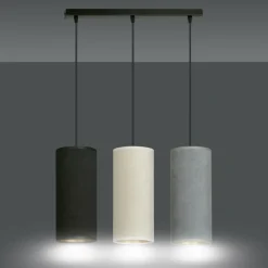 Clearance Prosta lampa wisząca z kolorowymi abażurami 1068/3 BENTE | Kaja Żyrandole Nowoczesne