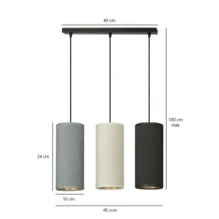 Clearance Prosta lampa wisząca z kolorowymi abażurami 1068/3 BENTE | Kaja Żyrandole Nowoczesne