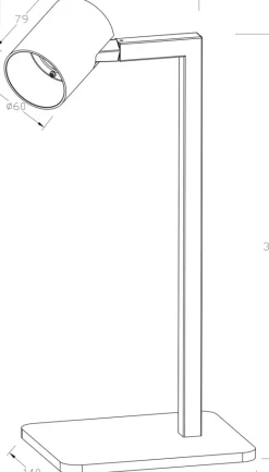 Sklep Kaja Prosta lampka biurkowa w stylu industrialnym LP-731/1T BK z serii SNOW