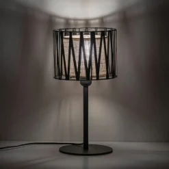 Sklep Kaja Prosta lampka stołowa z plecionym abażurem TK 5889 HARMONY | Kaja