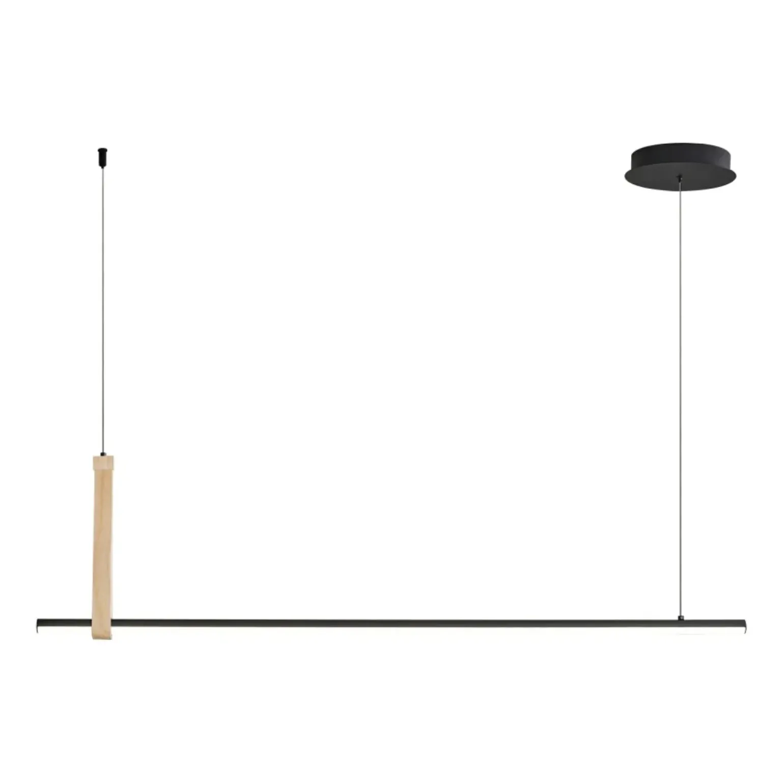 Flash Sale Prosta, ledowa lampa nad stół, dodatek drewna 22806M-WOOD CLAUD | Kaja Żyrandole Nowoczesne