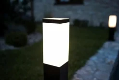 Sklep Kaja Prostokątna lampa stojąca ogrodowa SS802-450 BL z serii INOX KWADRAT | Kaja Oświ